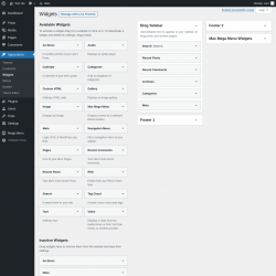 Page screenshot: Widgets &lsaquo; Test site &mdash; WordPress