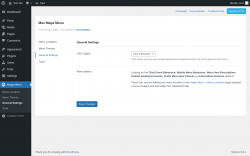 Page screenshot: Mega Menu &rarr; General Settings
