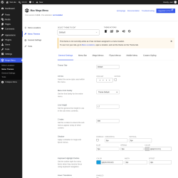 Page screenshot: Mega Menu &rarr; Menu Themes
