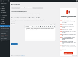 Page screenshot: Login Security → Settings → User notification templates