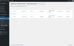 Page screenshot: Users → Temporary Logins