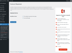 Page screenshot: Login Security → Forms & Placement
