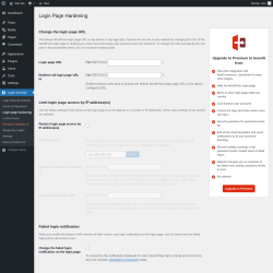 Page screenshot: Login Security → Login page hardening