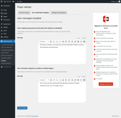 Page screenshot: Login Security → Settings → User notification templates