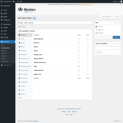 Page screenshot: Members &rarr; Add New Role