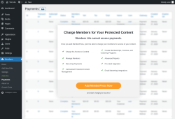 Page screenshot: Members &rarr; Payments