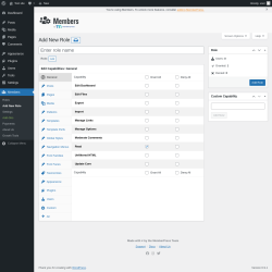Page screenshot: Members &rarr; Add New Role