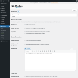 Page screenshot: Members &rarr; Settings
