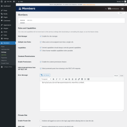 Page screenshot: Members &rarr; Settings