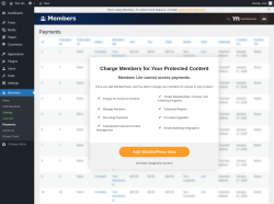 Page screenshot: Members &rarr; Payments