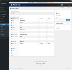 Page screenshot: Members &rarr; Add New Role