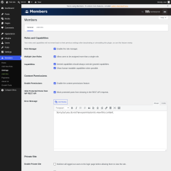 Page screenshot: Members &rarr; Settings
