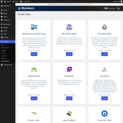 Page screenshot: Members &rarr; Growth Tools