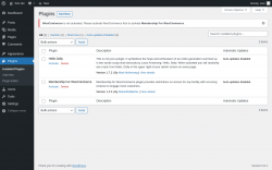Page screenshot: Plugins ‹ Test site — WordPress