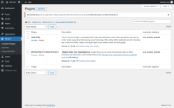 Page screenshot: Plugins ‹ Test site — WordPress
