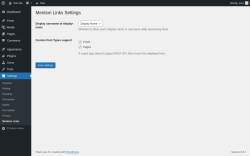 Page screenshot: Settings → Mention Links