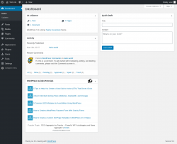 Page screenshot: Dashboard &lsaquo; Test site &mdash; WordPress