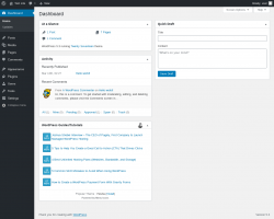 Page screenshot: Dashboard &lsaquo; Test site &mdash; WordPress