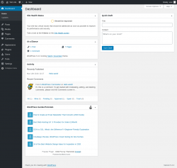 Page screenshot: Dashboard &lsaquo; Test site &mdash; WordPress