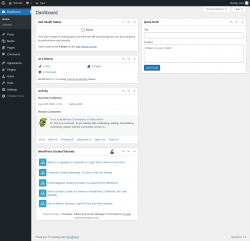 Page screenshot: Dashboard &lsaquo; Test site &mdash; WordPress
