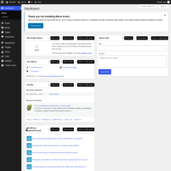 Page screenshot: Dashboard &lsaquo; Test site &mdash; WordPress