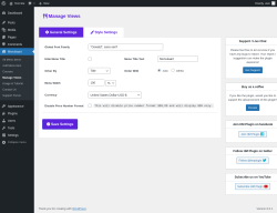 Page screenshot: Menukaart → Manage Views