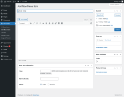 Page screenshot: Menukaart → Add Menu Item