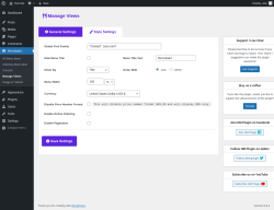 Page screenshot: Menukaart → Manage Views