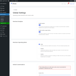 Page screenshot: Merchant → Settings