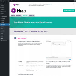 Page screenshot: Mesh → Settings → 
				What's New			