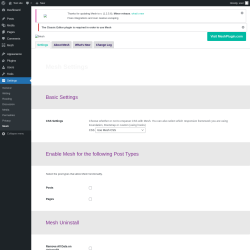 Page screenshot: Mesh → Settings