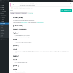 Page screenshot: Mesh → Settings → 
				Change Log			