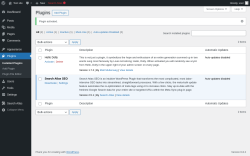 Page screenshot: Plugins ‹ Test site — WordPress