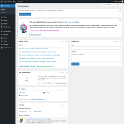 Page screenshot: Dashboard &lsaquo; Test site &mdash; WordPress