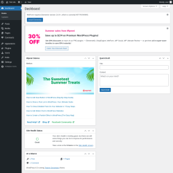 Page screenshot: Dashboard &lsaquo; Test site &mdash; WordPress