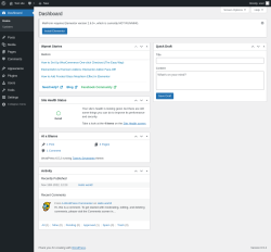 Page screenshot: Dashboard &lsaquo; Test site &mdash; WordPress