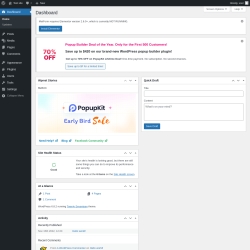 Page screenshot: Dashboard ‹ Test site — WordPress