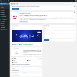 Page screenshot: Dashboard ‹ Test site — WordPress