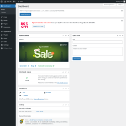 Page screenshot: Dashboard &lsaquo; Test site &mdash; WordPress