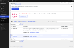 Page screenshot: Plugins &lsaquo; Test site &mdash; WordPress