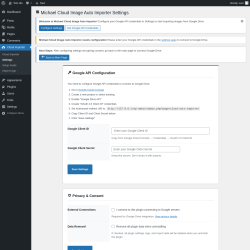 Page screenshot: Cloud Importer &rarr; Settings