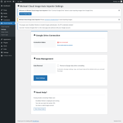 Page screenshot: Cloud Importer &rarr; Settings