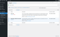Page screenshot: Plugins ‹ Test site — WordPress