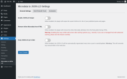 Page screenshot: Settings → Microdata to JSON-LD