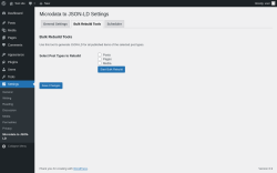 Page screenshot: Settings &rarr; Microdata to JSON-LD &rarr; Bulk Rebuild Tools
