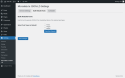 Page screenshot: Settings &rarr; Microdata to JSON-LD &rarr; Bulk Rebuild Tools