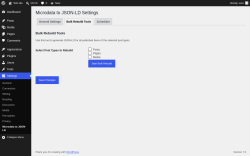 Page screenshot: Settings &rarr; Microdata to JSON-LD &rarr; Bulk Rebuild Tools