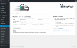 Page screenshot: Migrate Guru &rarr; GoDaddy