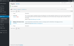 Page screenshot: Plugins &lsaquo; Test site &mdash; WordPress
