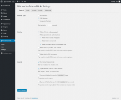 Page screenshot: External Links &rarr; Settings